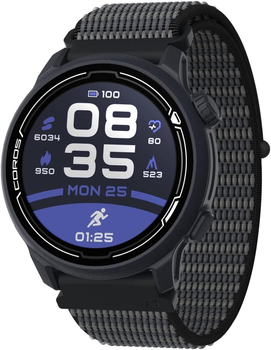 COROS PACE 2 Sport Watch GPS Heart Rate Monitor, 20 Days Long Battery Life, Barometer, Lightweight, Strava, Training Plan, Navigation, Sleep Track, Swim, Bike, Run, Strength, Treadmill (Navy Nylon) - Athletix.ae