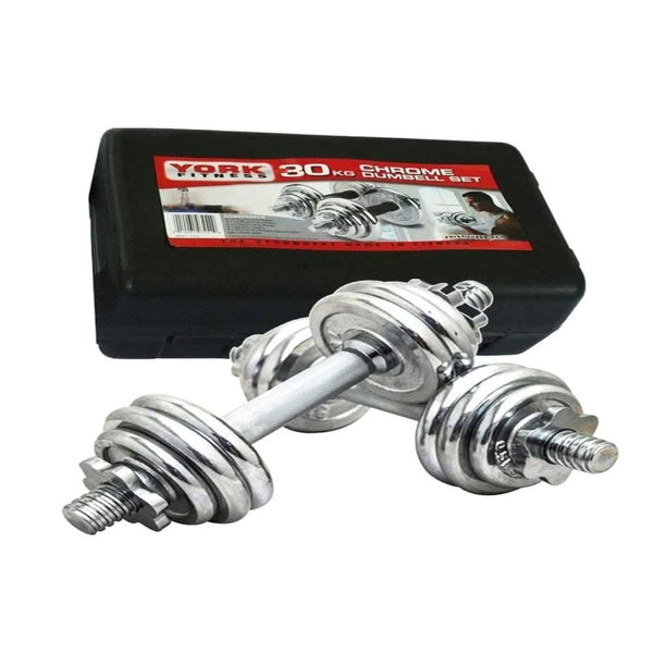 York, Fitness Painted 15 Kg Adjustable Dumbbell Set, Dark Grey