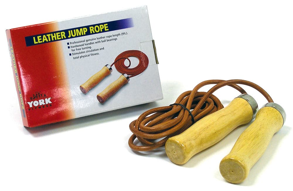 York, Leather Skipping Jump Rope, Brown - Athletix.ae