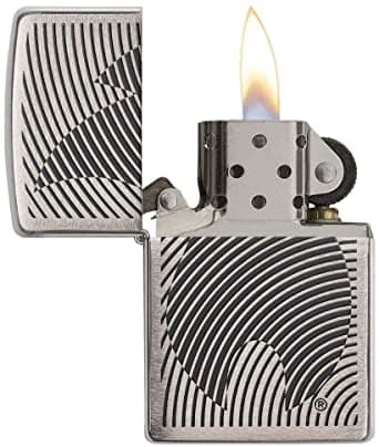 Zippo 29429 Illusion Flame Brushed Chrome Windproof Lighter, Classic Model, Silver - OUTBACK