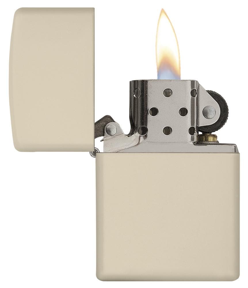 Zippo 216 Cream Matte Windproof Lighter, Classic Model, White - OUTBACK