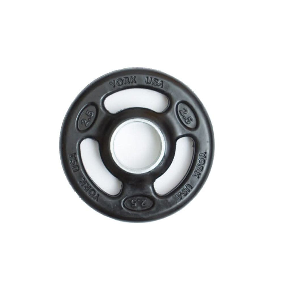 York Fitness 2″ Iso-Grip Rubber Encased Steel Olympic Plate 2.5 LB