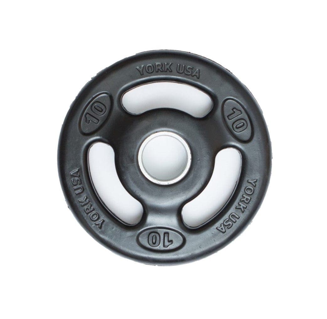 LSLLC Weight Plates & Disc 10.00 LB York Fitness 2″ Iso-Grip Rubber Encased Steel Olympic Plate