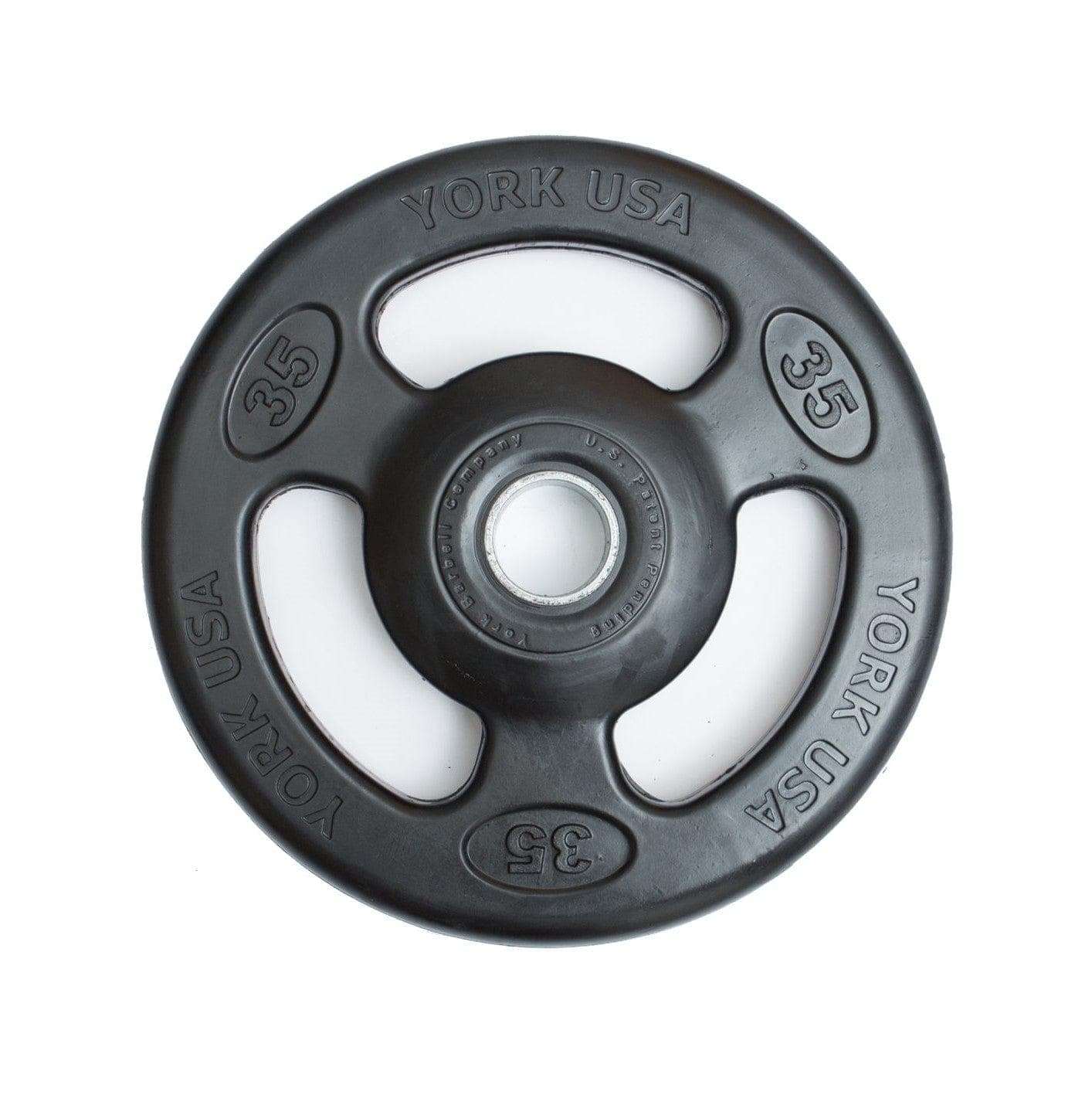 LSLLC Weight Plates & Disc 35.00 LB York Fitness 2″ Iso-Grip Rubber Encased Steel Olympic Plate