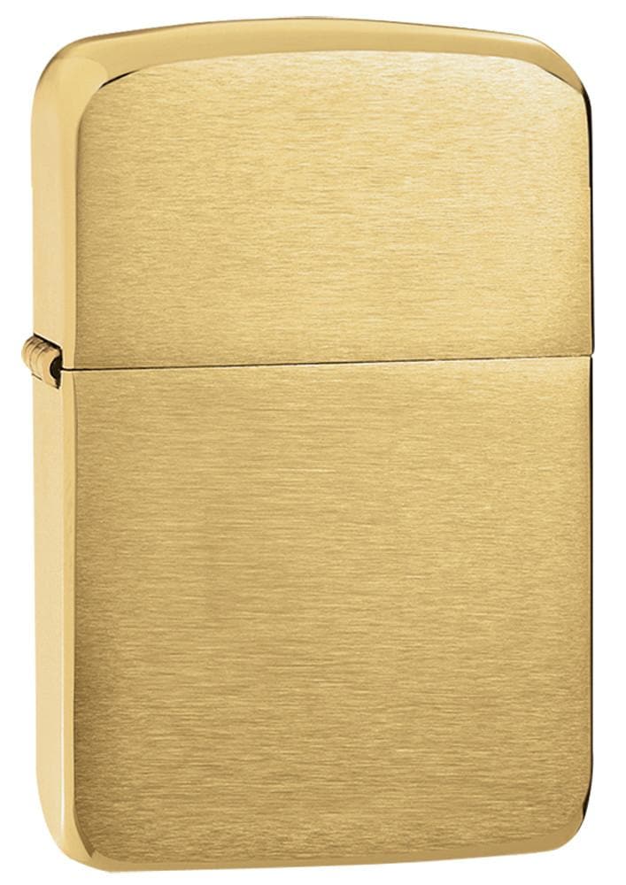 Zippo 1941B 1941 Replica Brushed Brass Windproof Lighter, Replica Model, Brown - OUTBACK