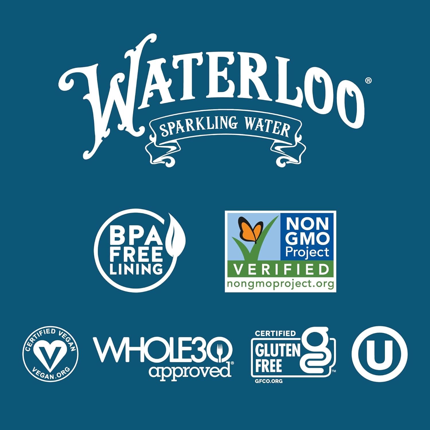 Waterloo Black Cherry Sparkling water -Organic - 12 Pack x 355ml - 0 Sugar, 0 Calories, Non-GMO, Gluten Free, BPA Free, Vegan,Whole30, Kosher, No Artificial Sweetener, Soda & Tonic Replacement - Athletix.ae