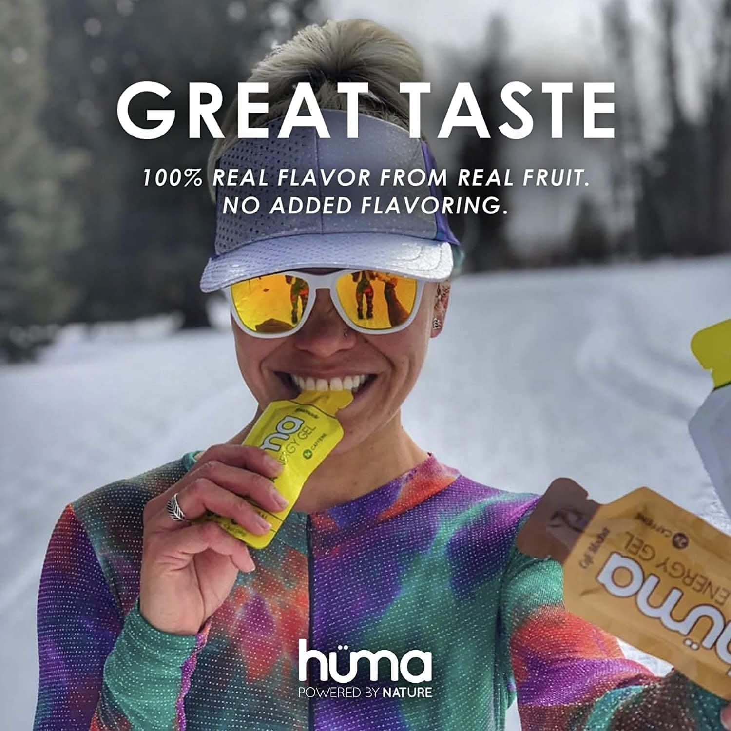 Huma Chia Energy Gel - Chocolate - 9 count x 36g - 25gr Carbs, 110mg Sodium, 1x Caffeine, 25mg Caffeine, 100% All Natural, Vegan, Gluten Free, No Stomach Problems, Great Taste, Easy Digestion