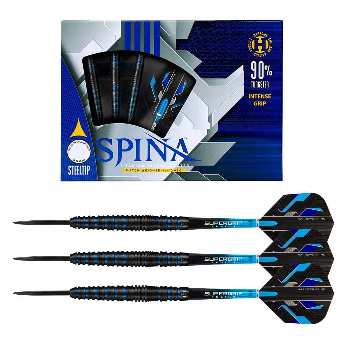 Harrows Spina 90% Gold/Blue BD8202 Darts, 22 Grms - Athletix.ae