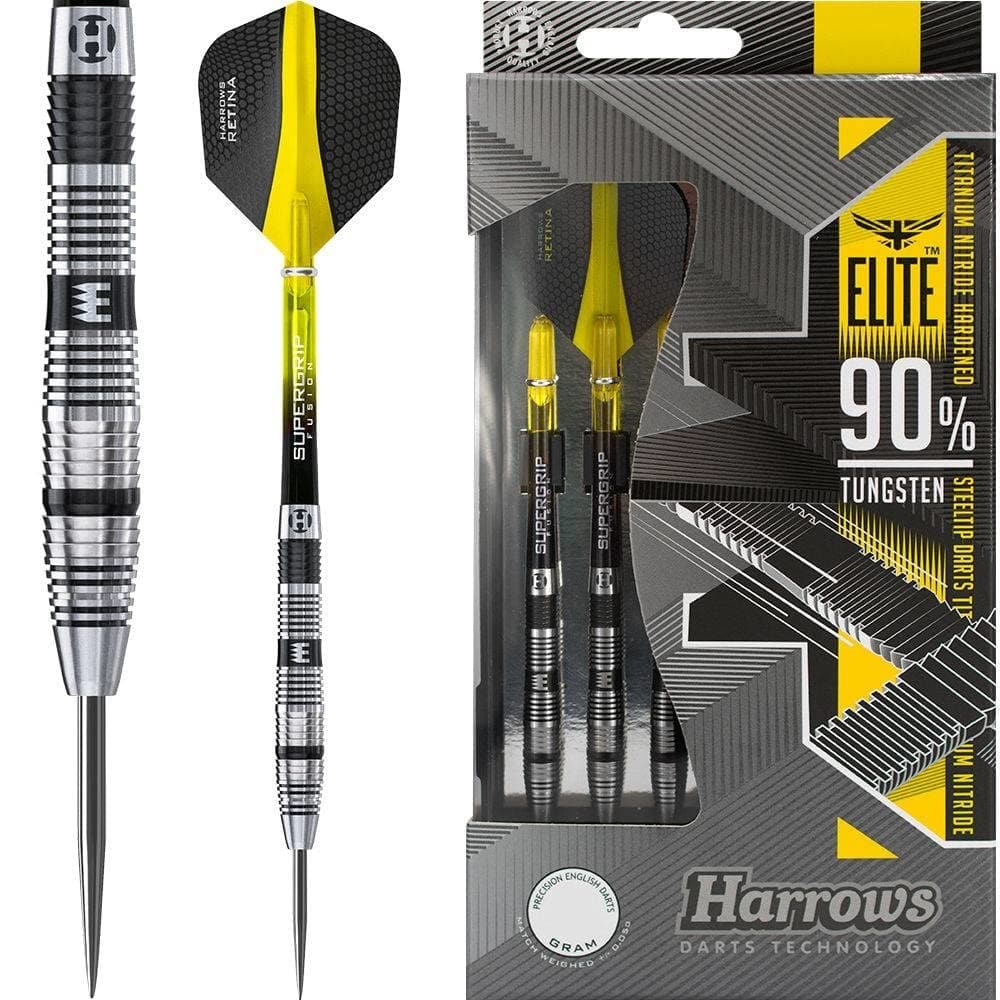 Harrows Unisex Adult ELITE 90% Pure Tungsten Darts - Silver, 24 gm - Athletix.ae