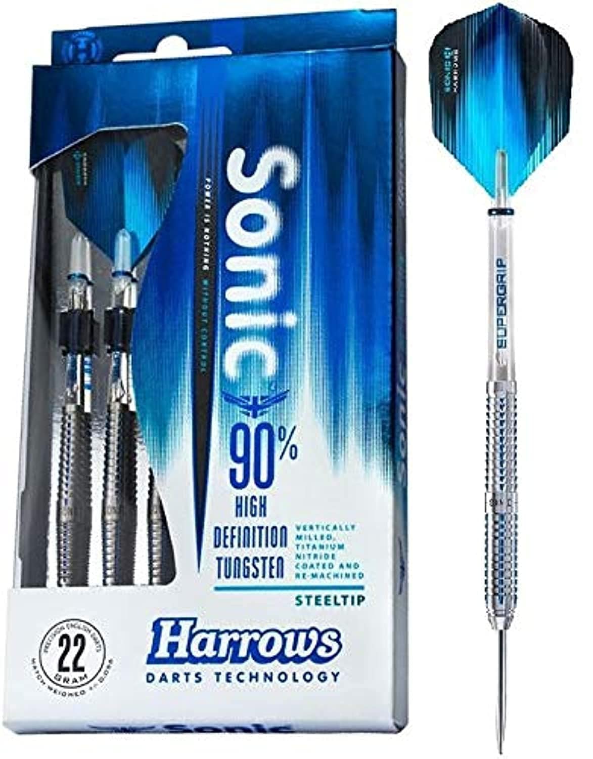 Harrows Steeltip Sonic 90% Tungsten BD809 Darts, 24 Grms - Athletix.ae