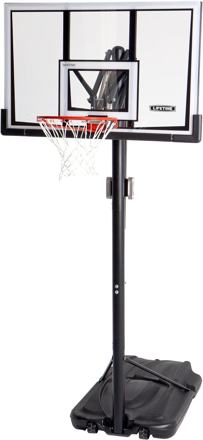 Lifetime, 90061 Portable Basketball System, 52 Inch Shatterproof Backboard,Black - Athletix.ae