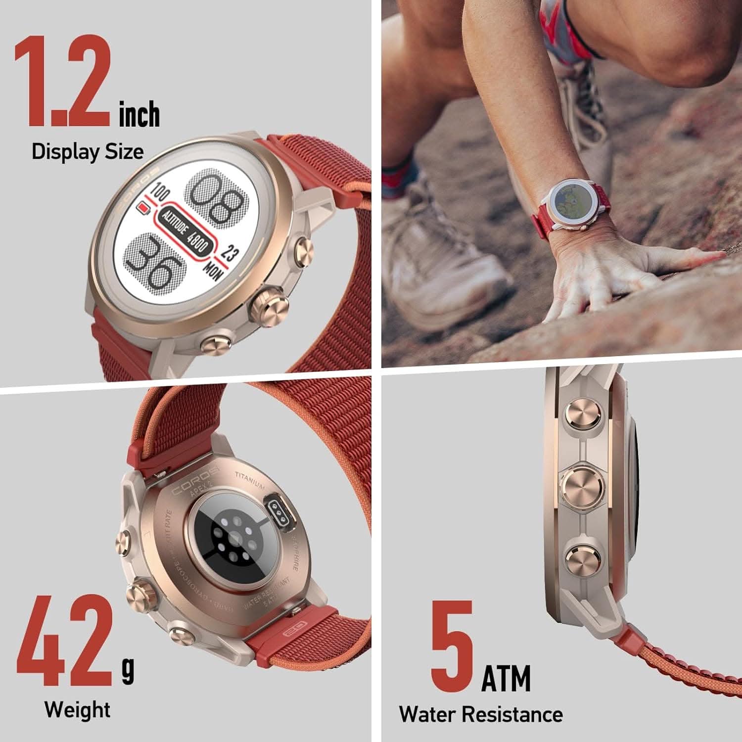 COROS APEX 2 GPS Outdoor Watch (Grey) - Athletix.ae