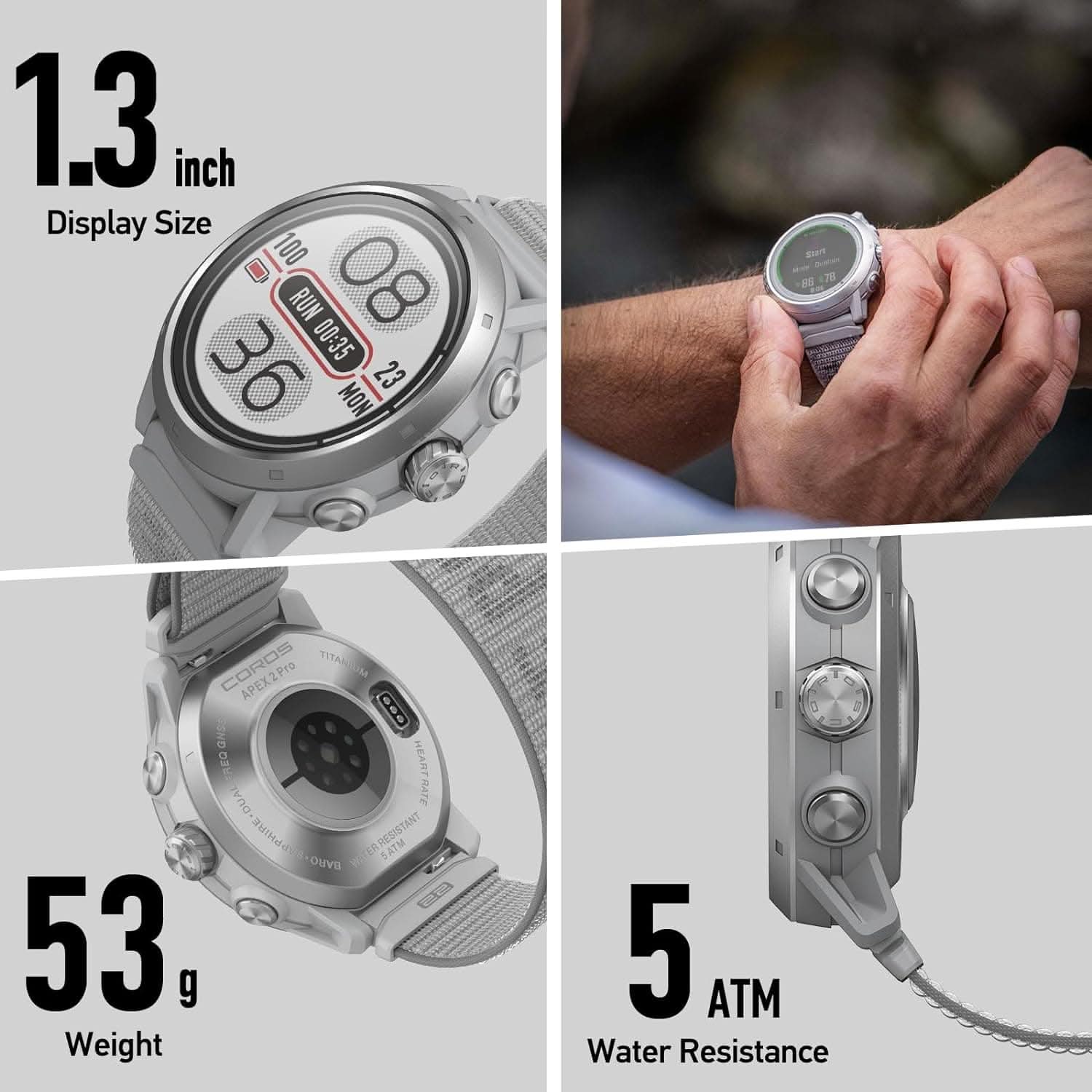 COROS APEX 2 Pro GPS Outdoor Watch Grey - Athletix.ae
