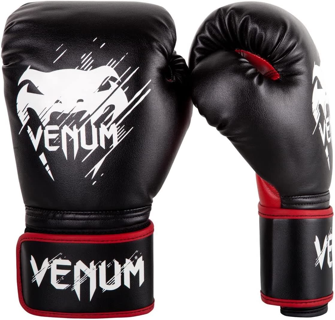 SWLLC Venum Children's Contender Boxing Gloves, Black/Red, 6 Oz