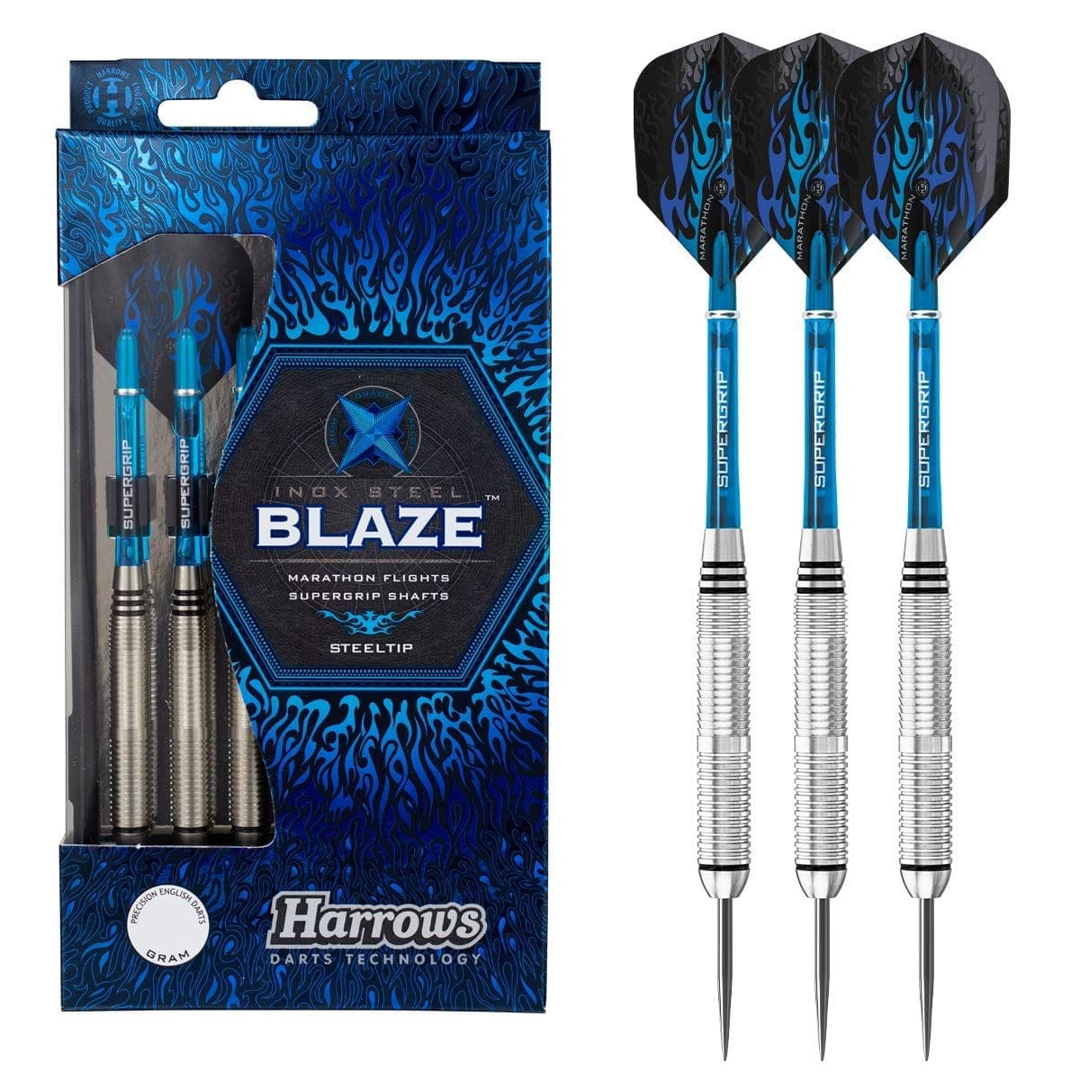 Harrows Unisex's Blaze INOX Steel Darts, Multi, 24g, HA14224 - Athletix.ae