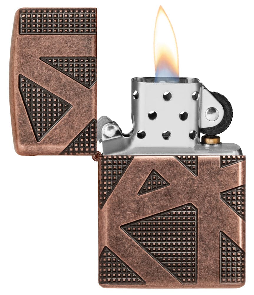 Zippo 29036 49036 Armor Geometric 360 Design Windproof Lighter, Classic Model, Brown - OUTBACK