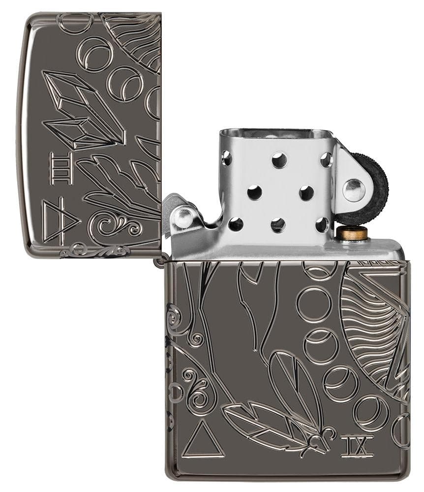 Zippo 49689 24095 Wicca Design Armor Black Ice Windproof Lighter - OUTBACK