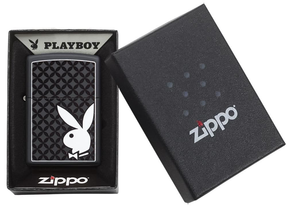 Zippo 29578 218 Playboy Black Matte Windproof Lighter, Playboy Model, Black - OUTBACK