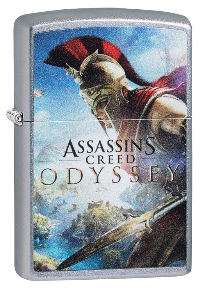 Zippo 49083 Assassins Creed Odyssey Street Chrome Windproof Lighter, Classic Model, Silver - OUTBACK