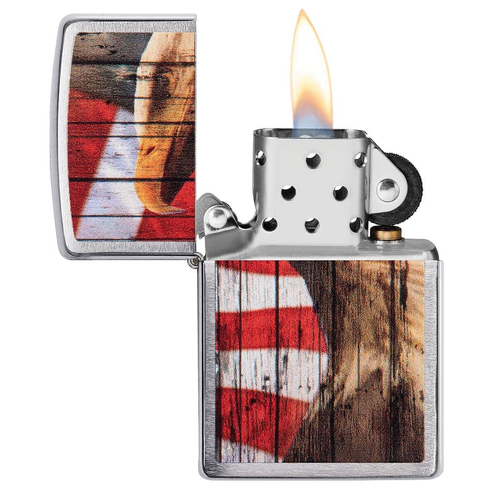 Zippo 49133 Windproof Lighter Patriotic Eagle Brushed Chrome Windproof Lighter, Classic Model, Silver - OUTBACK