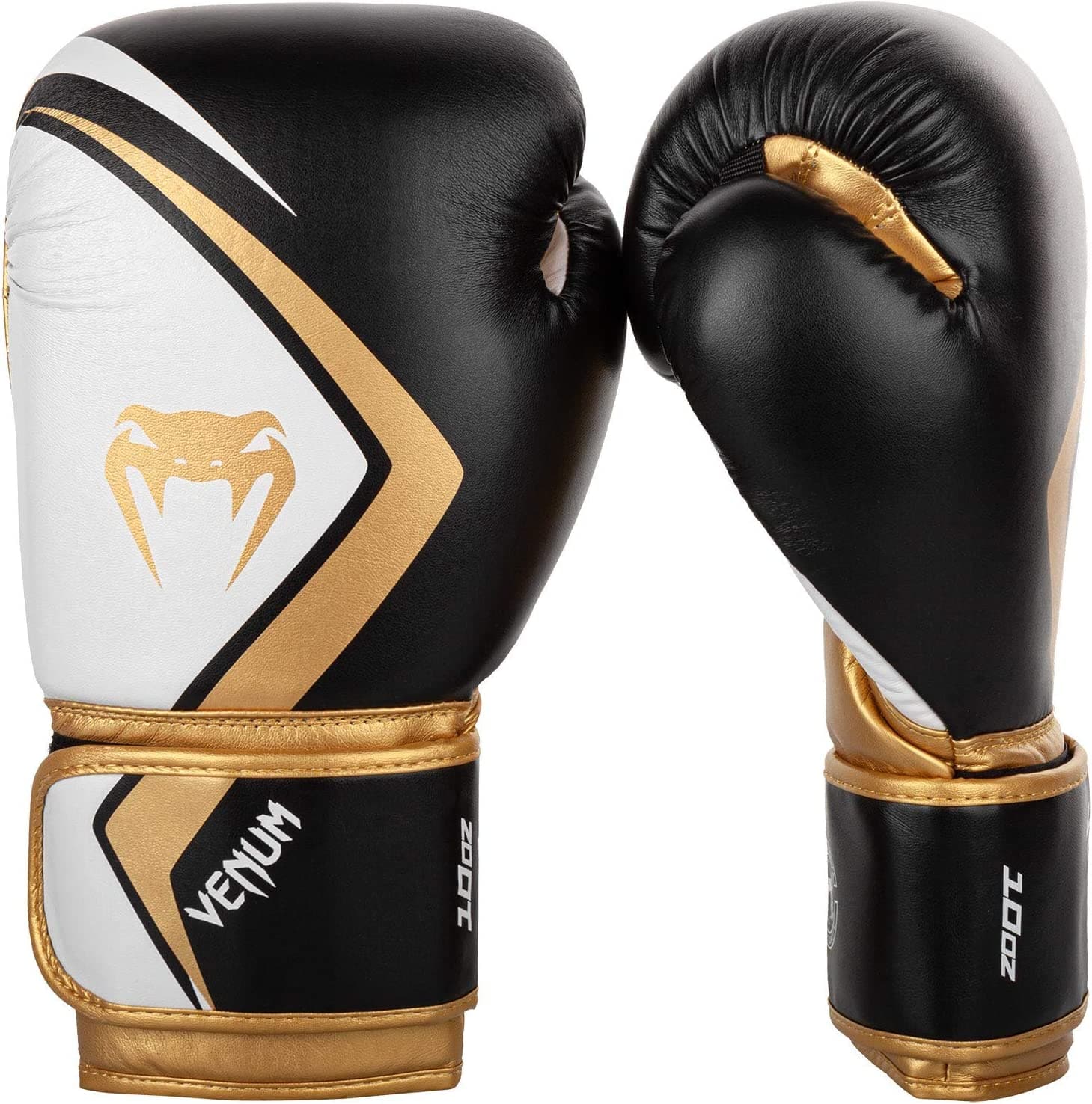 Athletix.ae 8 OZ / Black/White/Gold Venum Contender 2.0 Boxing Gloves