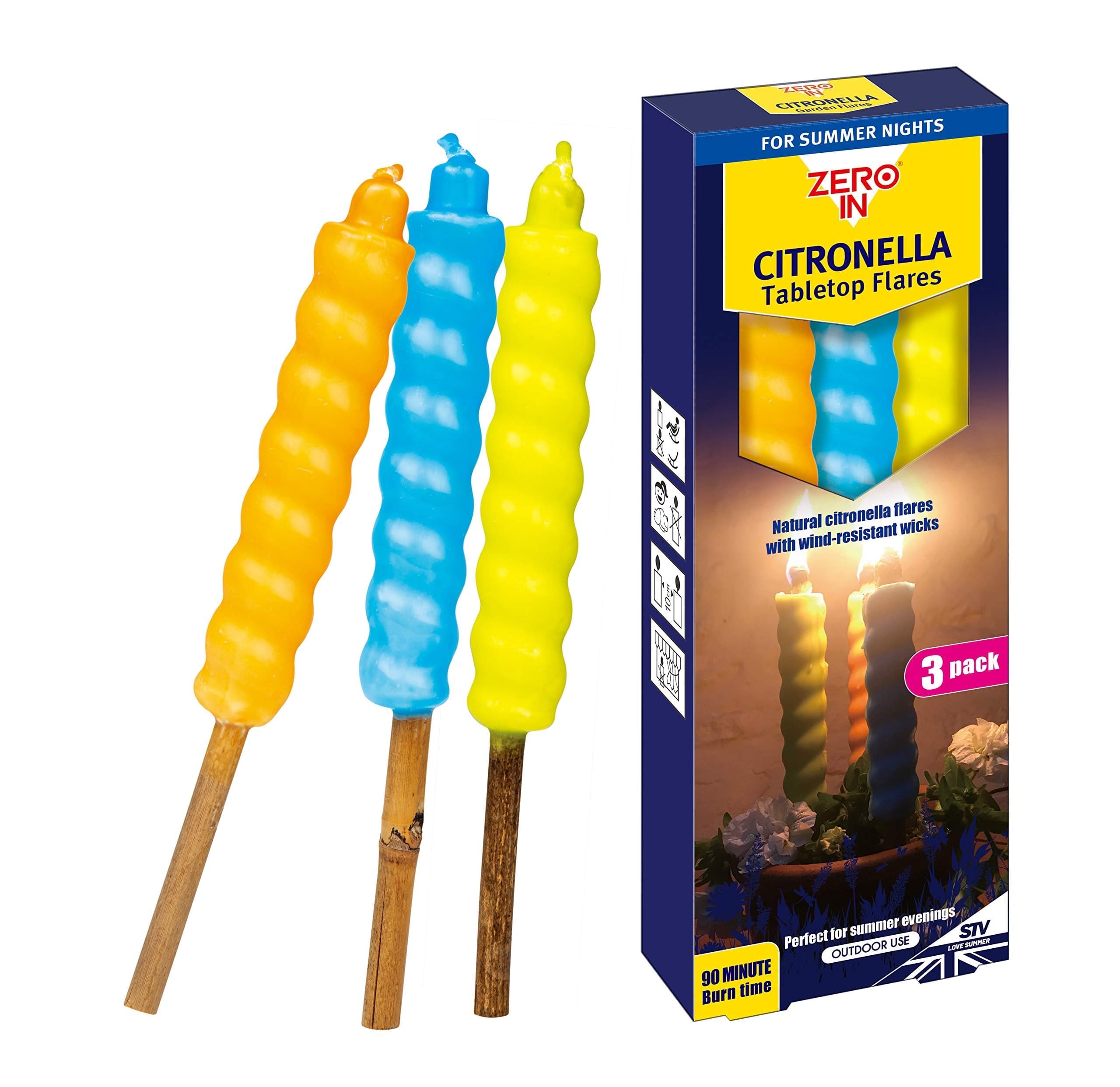 Shop for Zero In Table Top Citronella Flares - 3 Pack on outback.ae