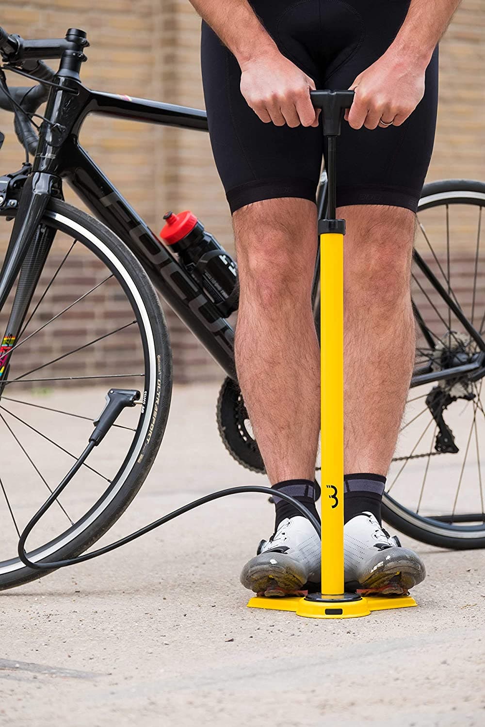BBB AirSteel Bicycle Air Pump, Yellow/Black - Athletix.ae
