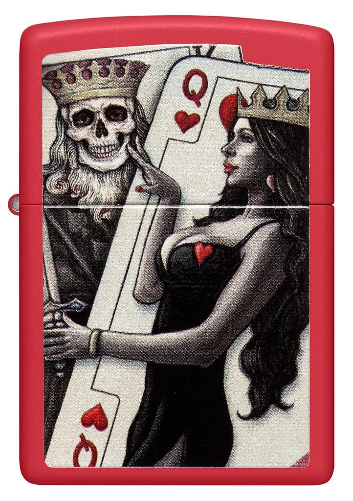 Zippo 48624 233 Skull King Queen Beauty Red Matte Windproof Lighter - OUTBACK