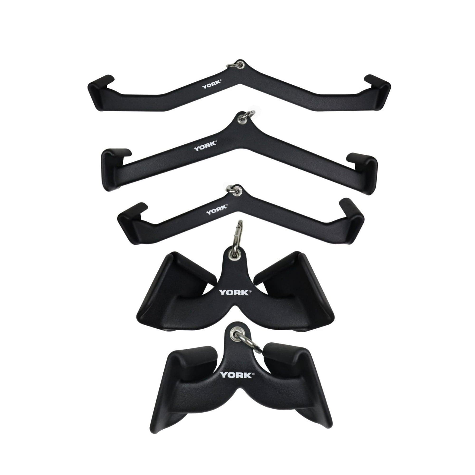 York, Power Grip Attachment 5 Piece Power Grip Set, Black - Athletix.ae