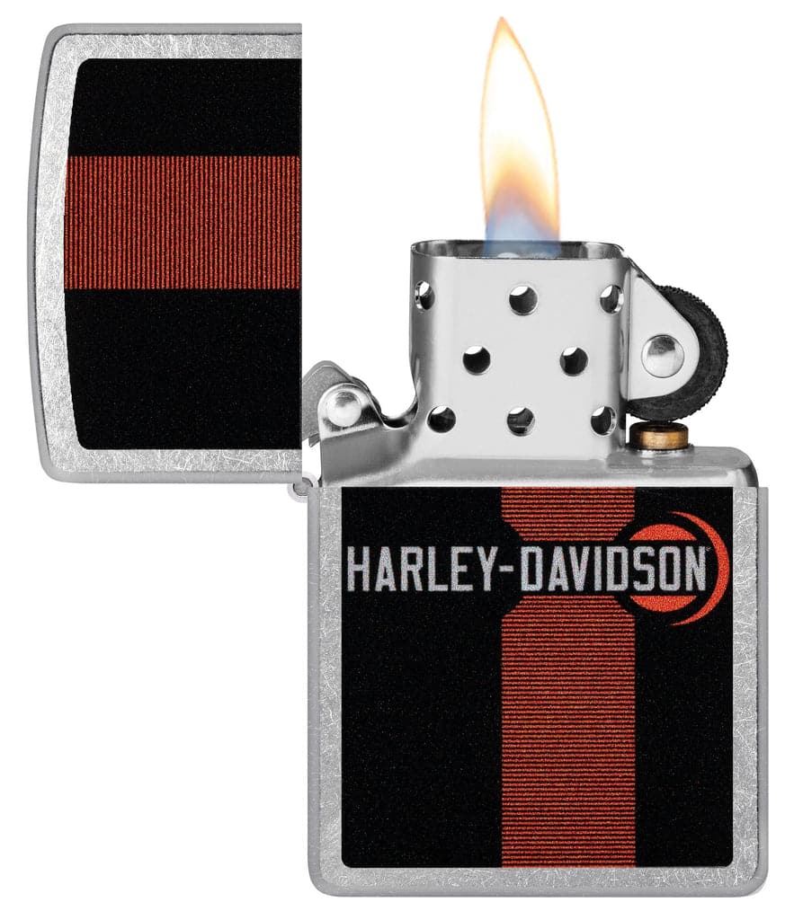 Zippo 48604 207 Harley Davidson Logo Design Street Chrome Windproof Lighter - OUTBACK