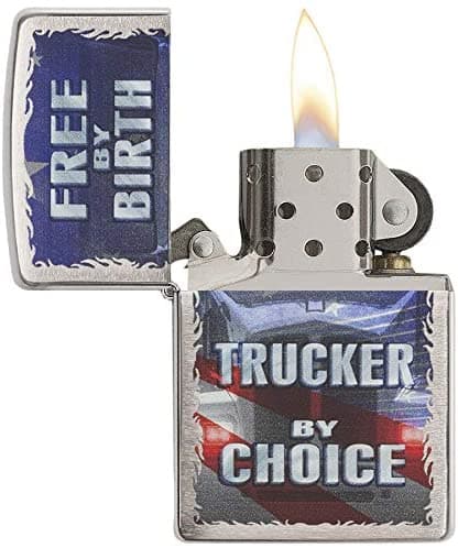 Zippo 29078 Free By Birth Brushed Chrome Windproof Lighter, Classic Model, Silver - OUTBACK