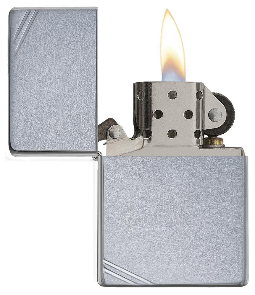 Zippo 267 Vintage with Slashes Street Chrome Windproof Lighter, Classic Model, Silver - OUTBACK