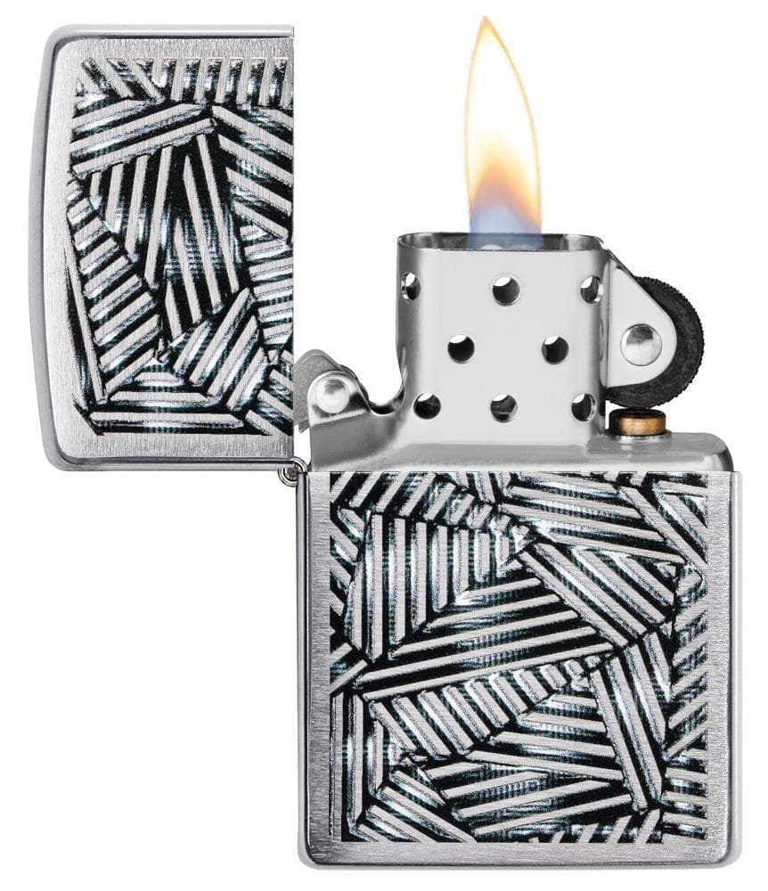 Zippo 29885 Line Grid Windproof Lighter, Classic Model, Silver - OUTBACK