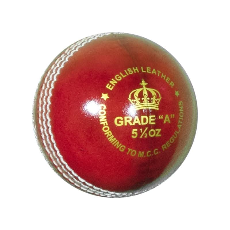 DS Match Leather Cricket Ball - Premium - Red - Athletix.ae