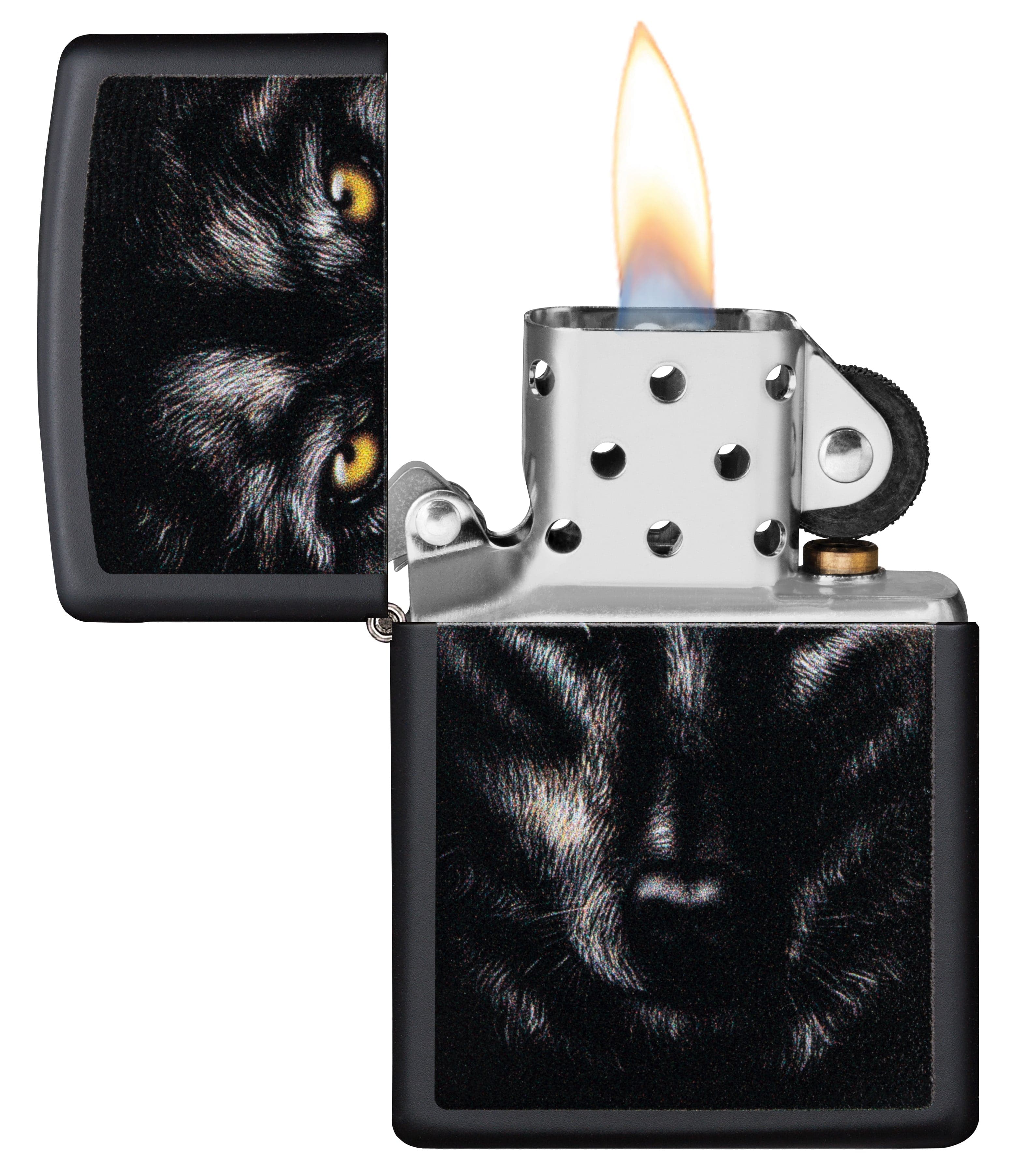 Zippo CI407954 218 Wolf Face Black Matte Windproof Lighter, Middle East Model, Black - OUTBACK