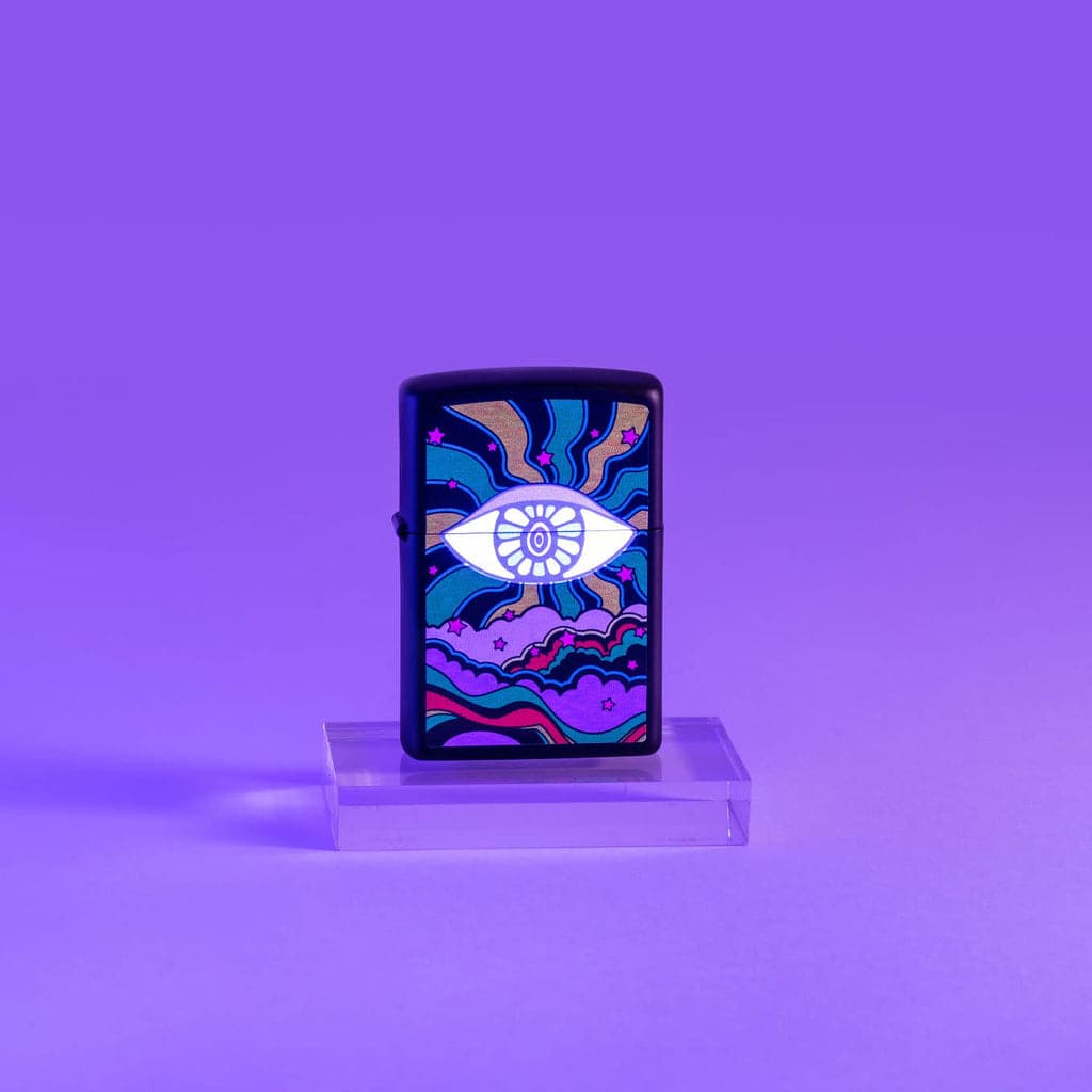 Zippo 49699 218 Black Light Eye Design Black Matte Windproof Lighter - OUTBACK