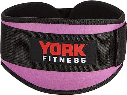 York, Fitness Nylon Workout Belt, 60212, Black/Purple - Athletix.ae