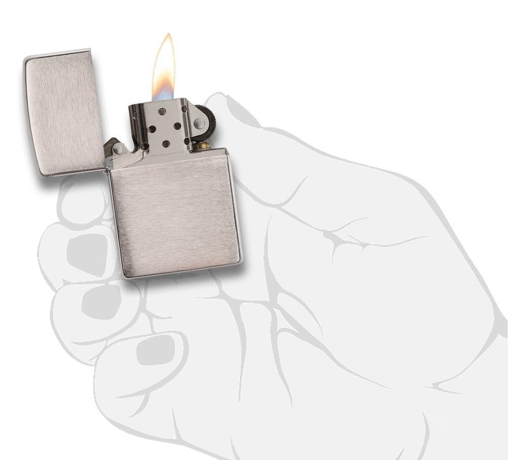 Zippo 200-061288 Classic Brushed Chrome Windproof Lighter, Classic Model, Brushed Chrome - OUTBACK