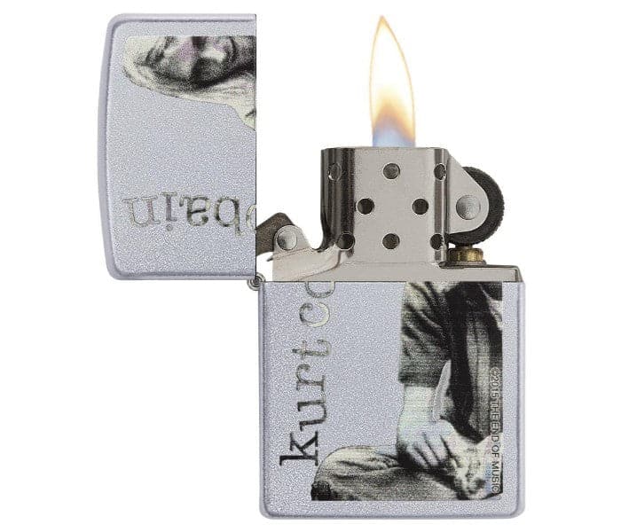 Zippo 29052 205 Kurt Cobain Satin Chrome Windproof Lighter, Classic Model, Silver - OUTBACK