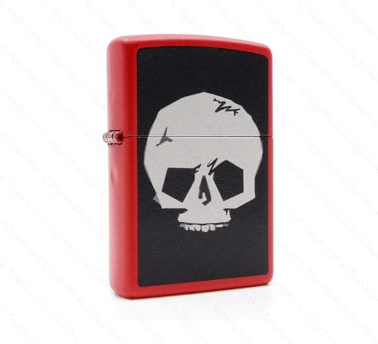 Zippo CI013302 233 Skull Design Red Matte Windproof Lighter, Planeta Model, Red - OUTBACK