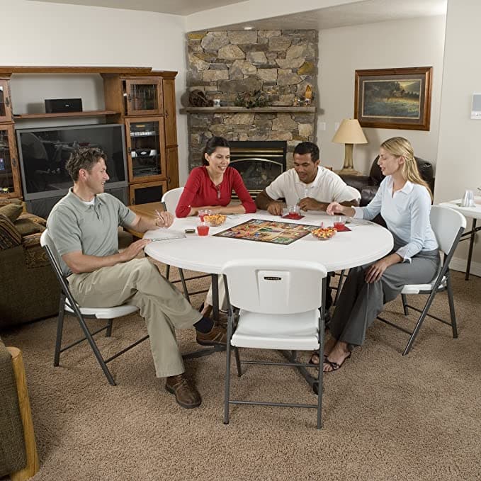 Lifetime Table, Round, Commercial, 60", White Granite, Gray Sand - OUTBACK