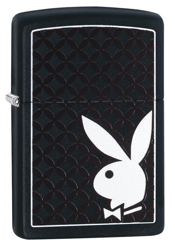 Zippo 29578 218 Playboy Black Matte Windproof Lighter, Playboy Model, Black - OUTBACK