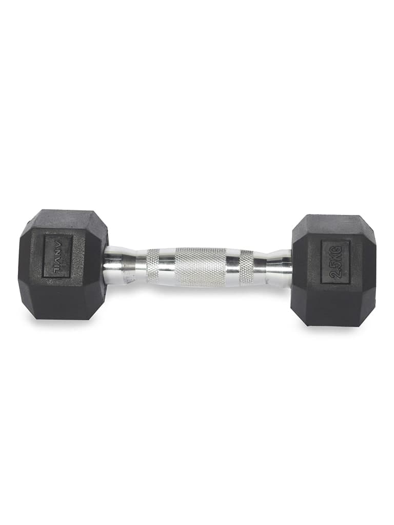 Combo Anvil Rubber Hex Dumbbell-2.5kg to 25 Kg set - Athletix.ae