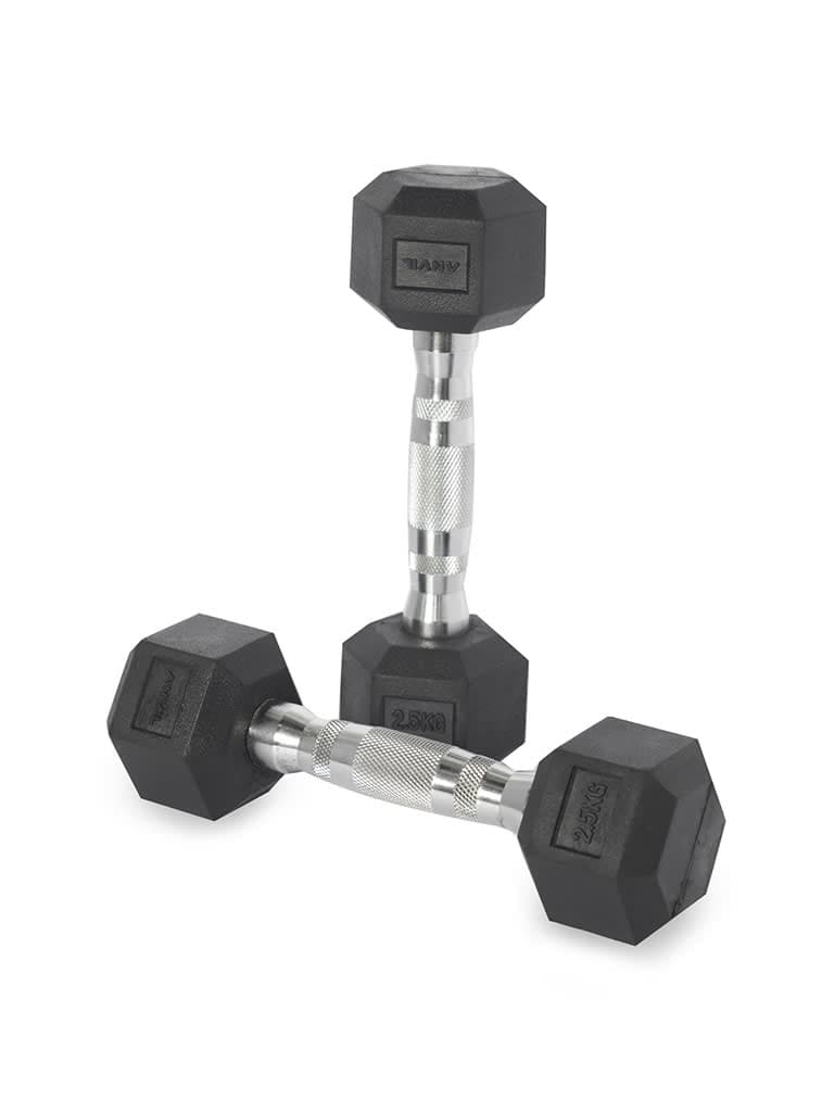 Combo Anvil Rubber Hex Dumbbell-2.5kg to 25 Kg set - Athletix.ae