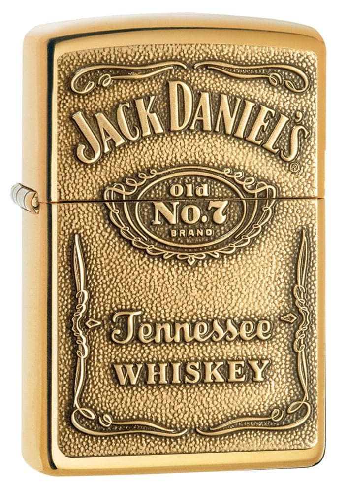 Zippo 254BJD.428 Jack Daniel's Emblem Brass Windproof Lighter, Classic Model, Gold - OUTBACK