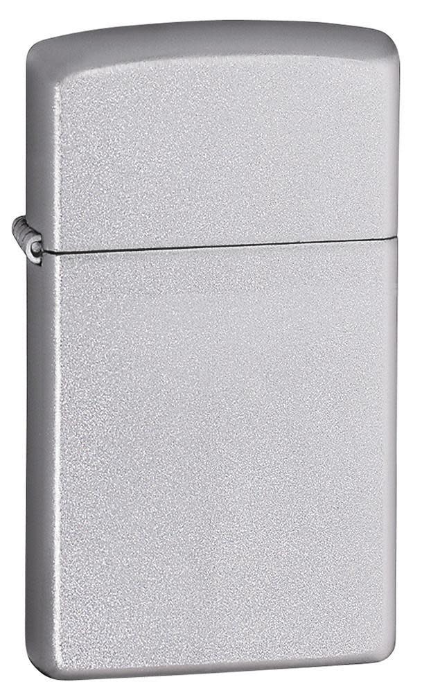 Zippo 1605 Slim Satin Chrome Windptoof Lighter, Slim Model, Silver - OUTBACK