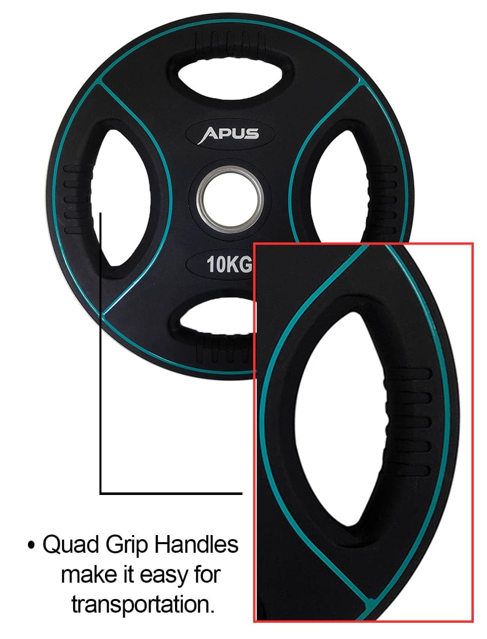 Apus Premium Olympic Rubber Weight Plates (1.25 to 25 KG) - With 3 years commercial warranty - Athletix.ae