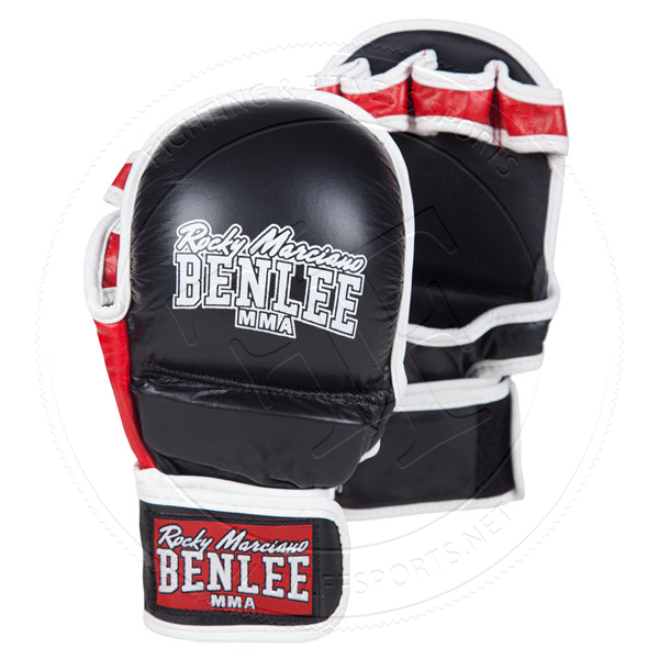 Benlee, Leather Mma Sparring Gloves S/M "Striker", Black - Athletix.ae