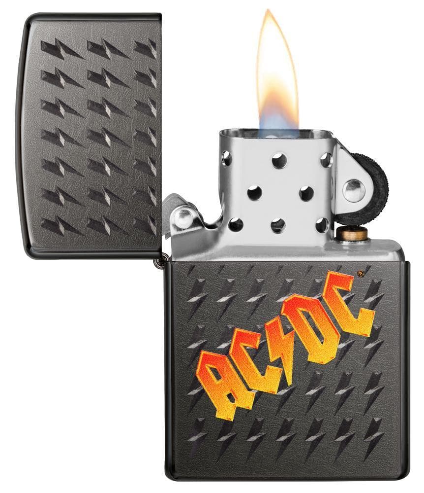 Zippo 49014 AC/DC Grey Windproof Lighter, Classic Model, Grey - OUTBACK