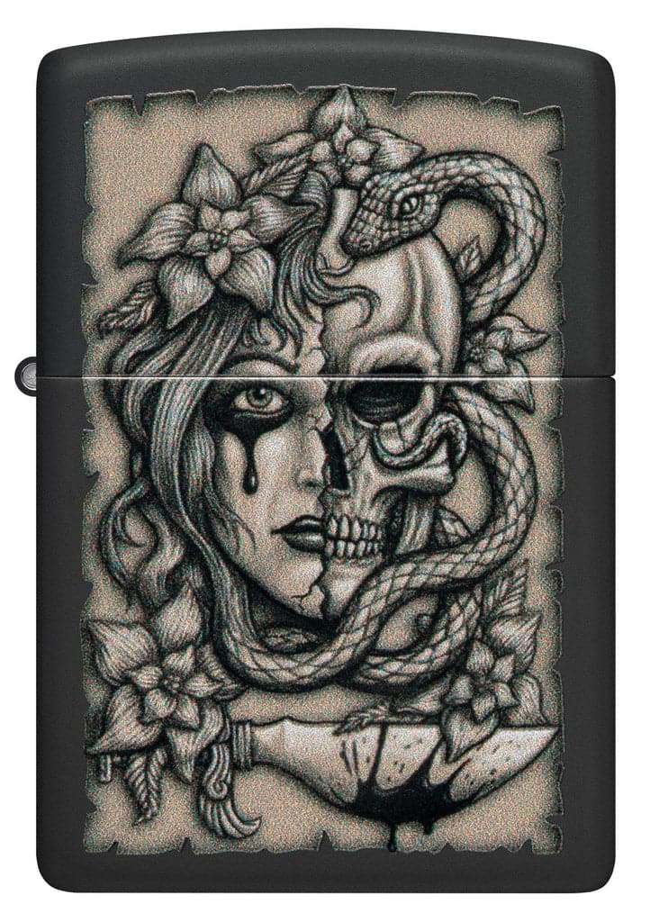 Zippo 48616 218 Gory Tattoo Design Black Matte Windproof Lighter - OUTBACK